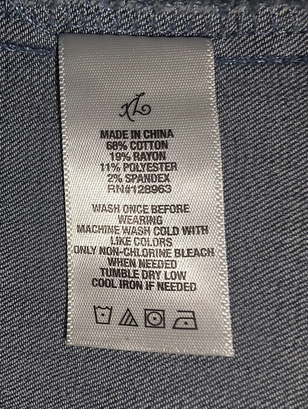 Indigo Rein Jacket Classic Trucker Cotton Blend Jean Youth Blue Size XL